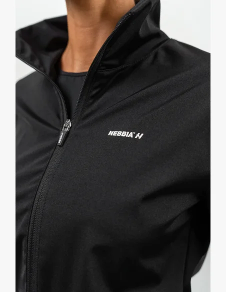 NEBBIA Mikina na zips s odleskom SLEEK čierna