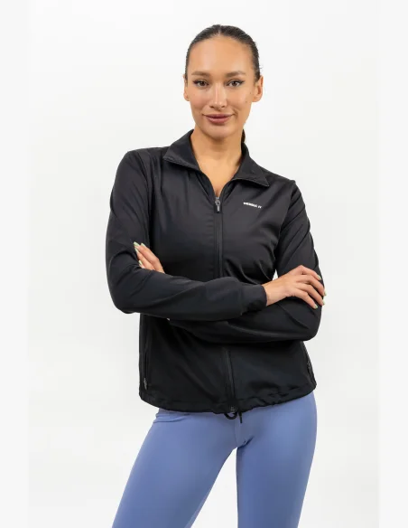 NEBBIA Mikina na zips s odleskom SLEEK čierna