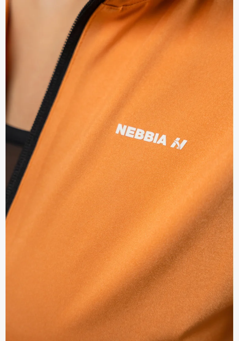 NEBBIA Mikina na zips s odleskom SLEEK oranžová