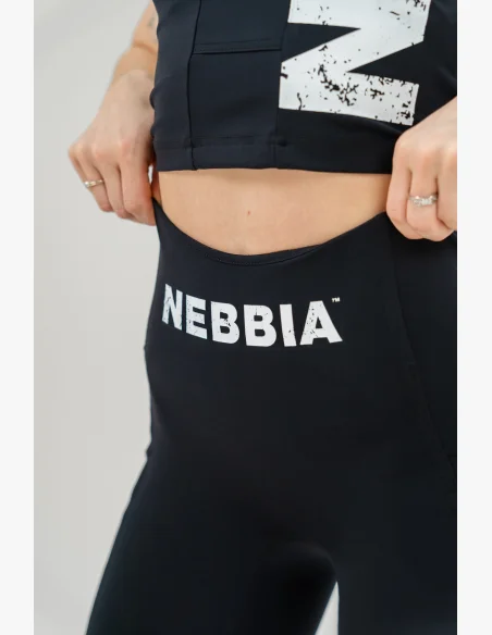 NEBBIA Cyklistické šortky s vysokým pasem 10″ GYM THERAPY čierne