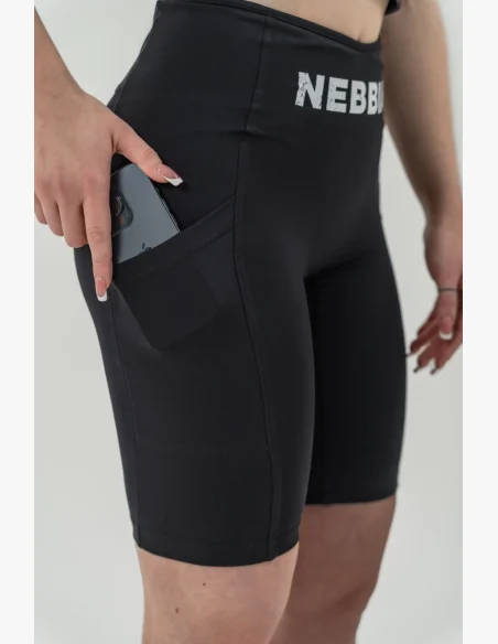 NEBBIA Cyklistické šortky s vysokým pasem 10″ GYM THERAPY čierne