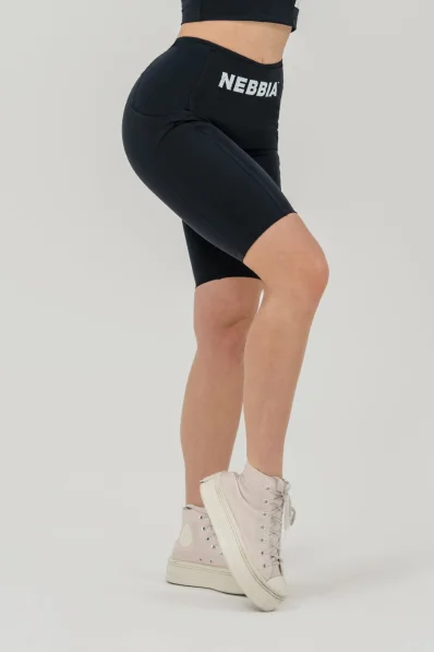 NEBBIA •Cyklistické šortky s vysokým pásom 10″ GYM THERAPY čierne • Nebshop.sk