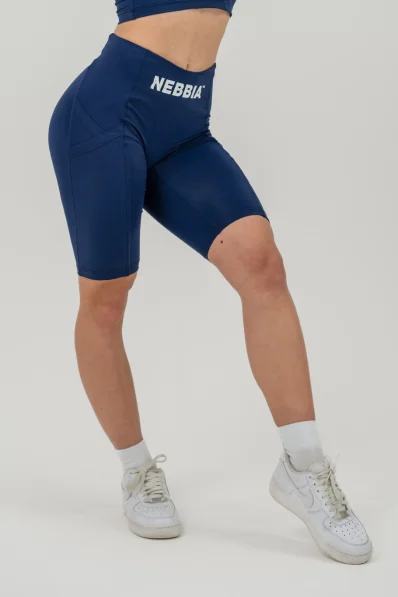 NEBBIA • Cyklistické šortky s vysokým pasem 10″ GYM THERAPY modré • Nebshop.sk