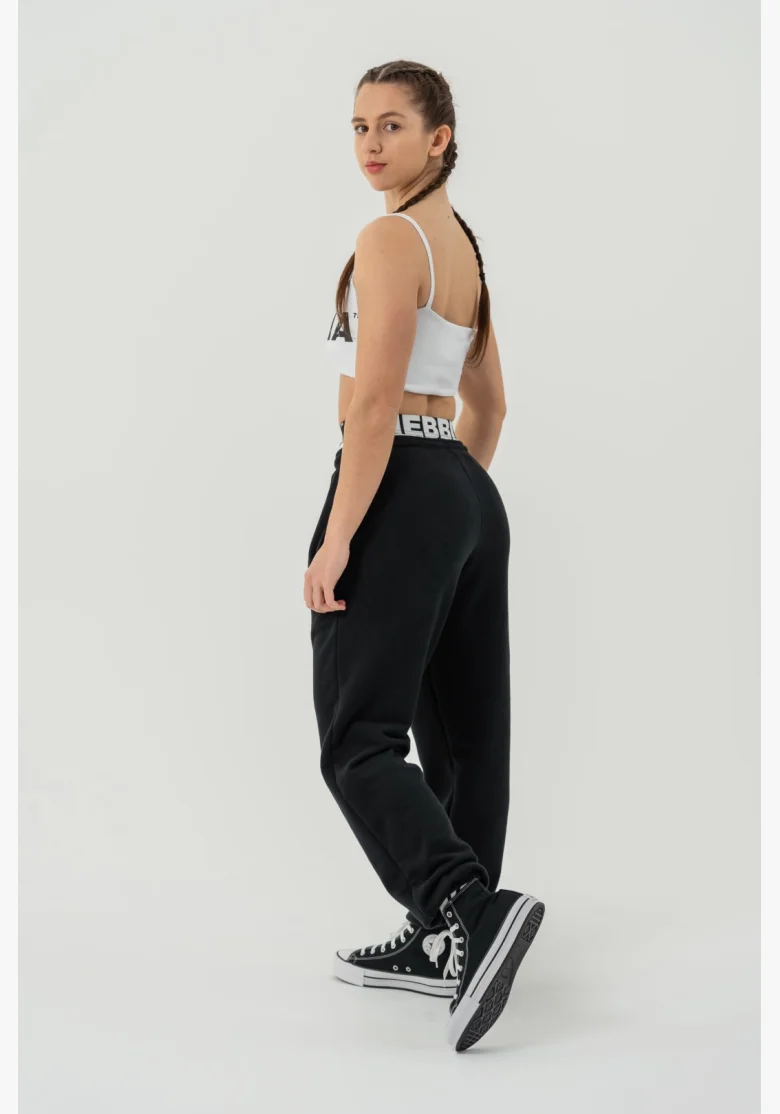 NEBBIA Športové tepláky MUSCLE MOMMY čierna