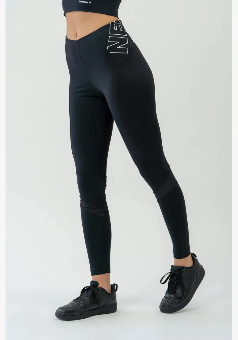 NEBBIA FIT Activewear legíny s vysokým pásom čierne