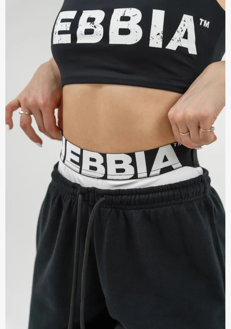 NEBBIA Športové tepláky MUSCLE MOMMY čierna