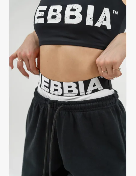 NEBBIA Športové tepláky MUSCLE MOMMY čierna