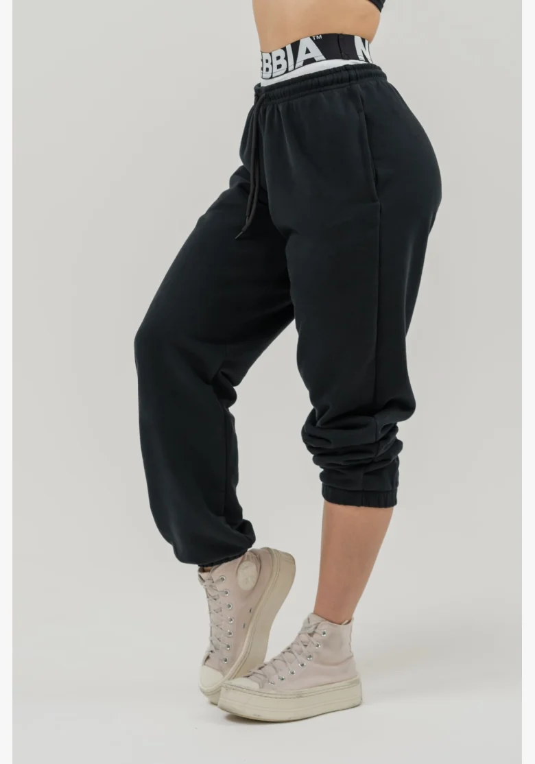 NEBBIA Športové tepláky MUSCLE MOMMY čierna