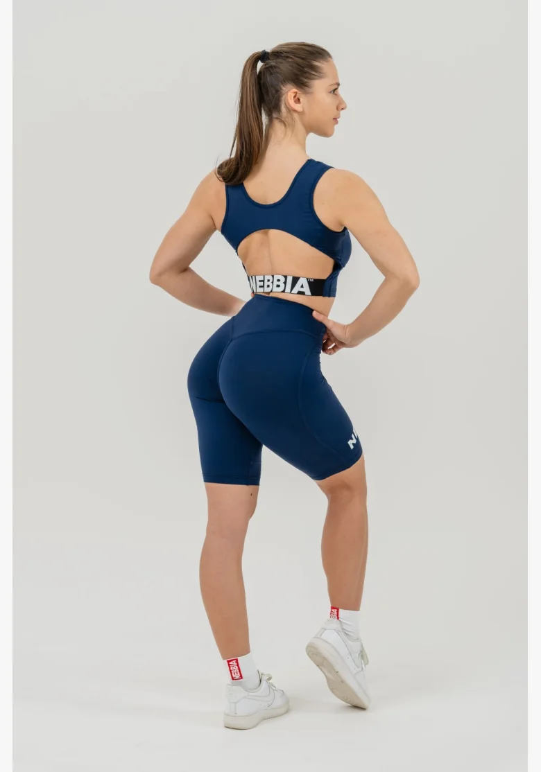 NEBBIA Crop top tielko GYM THERAPY modré