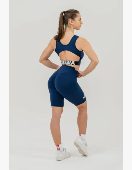 NEBBIA Crop top tielko GYM THERAPY modré