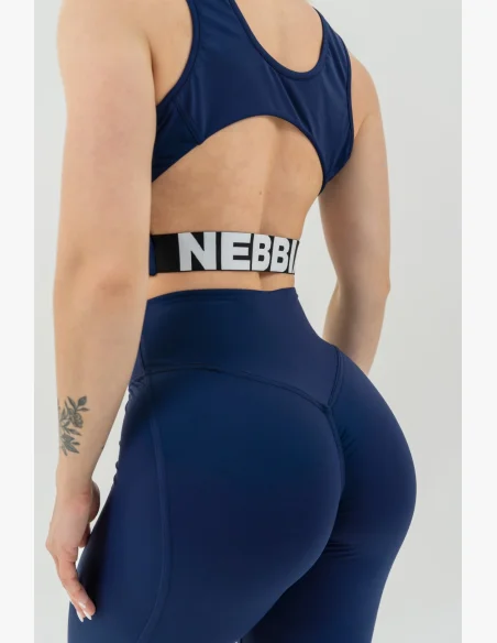 NEBBIA Crop top tielko GYM THERAPY modré