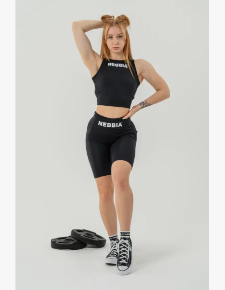 NEBBIA Crop top tielko GYM THERAPY čierne