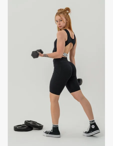 NEBBIA Crop top tielko GYM THERAPY čierne