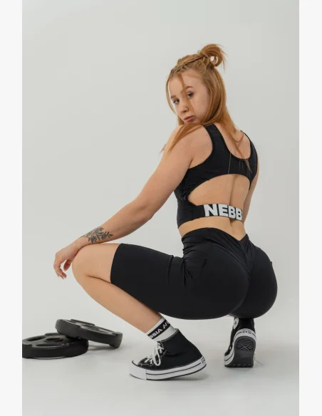 NEBBIA Crop top tielko GYM THERAPY čierne