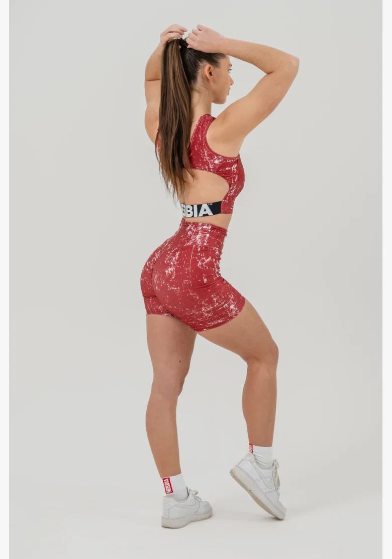 NEBBIA Crop top tielko ROUGH GIRL červené