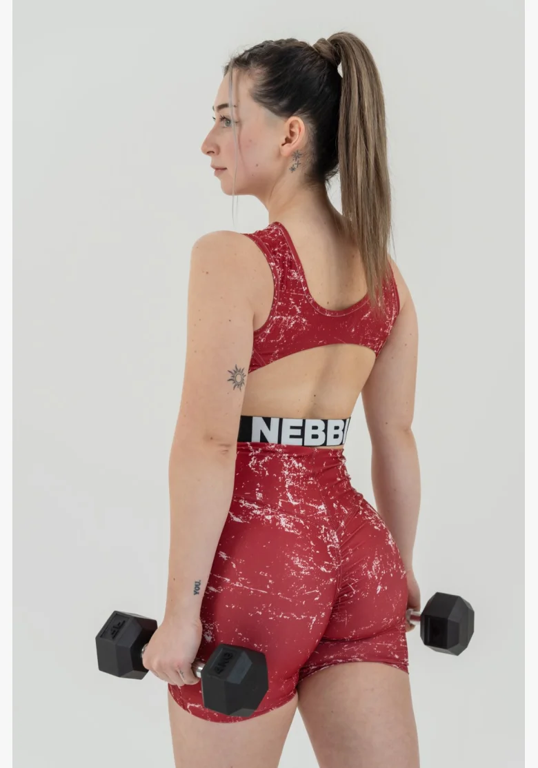 NEBBIA Crop top tielko ROUGH GIRL červené