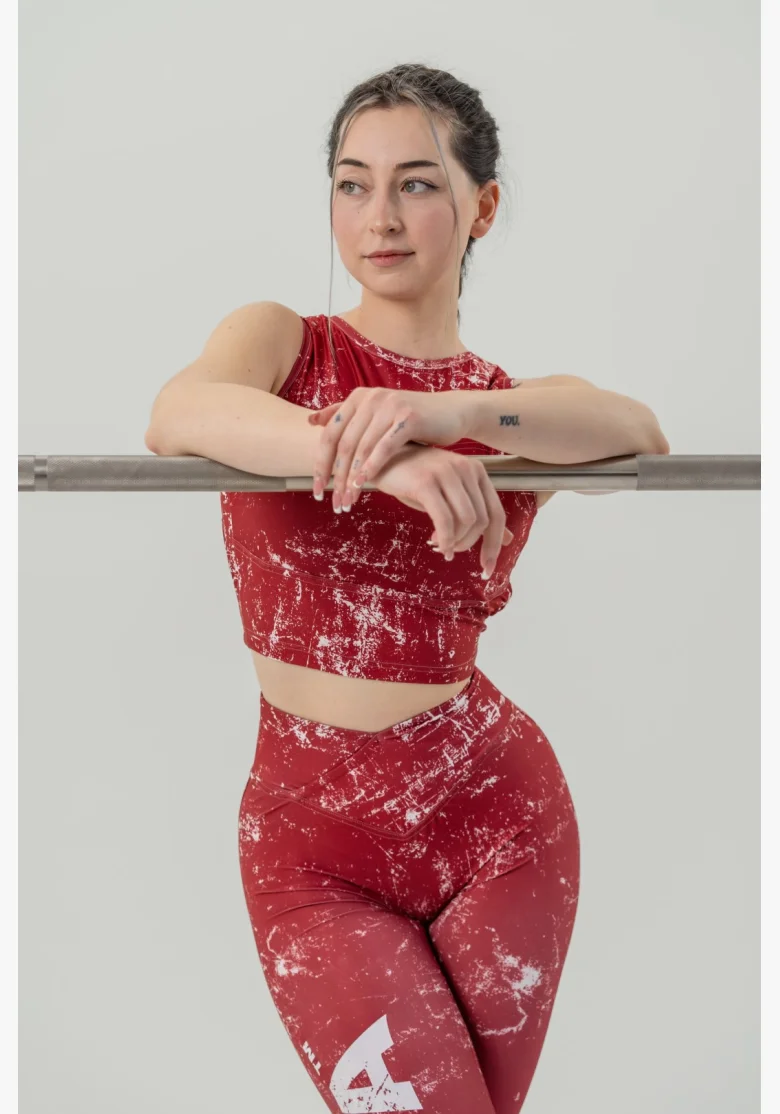 NEBBIA Crop top tielko ROUGH GIRL červené