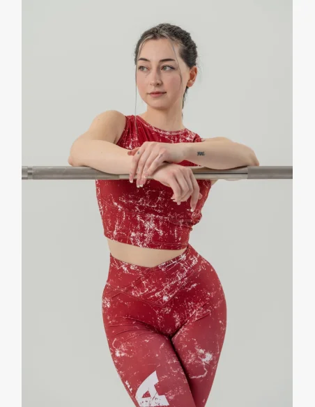 NEBBIA Crop top tielko ROUGH GIRL červené