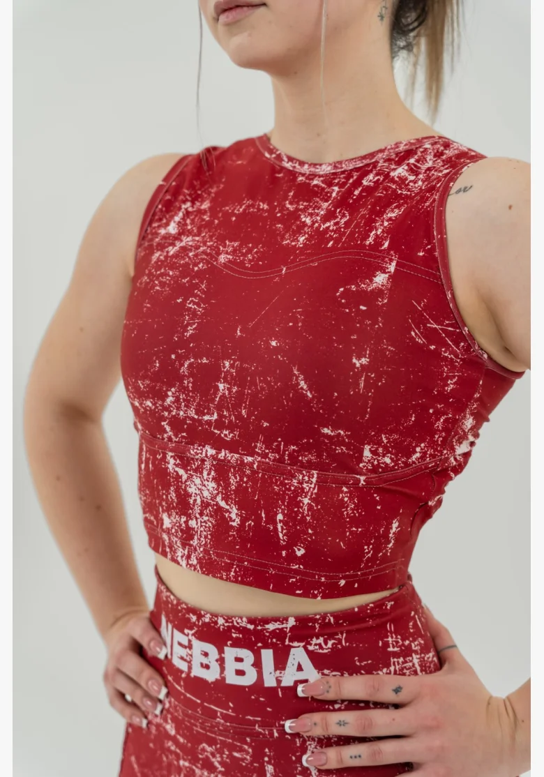 NEBBIA Crop top tielko ROUGH GIRL červené