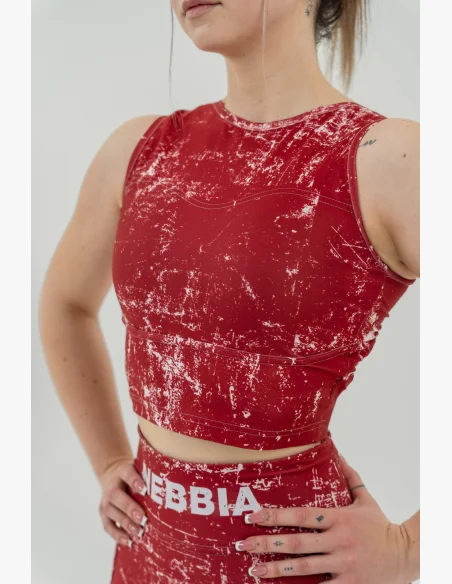 NEBBIA Crop top tielko ROUGH GIRL červené
