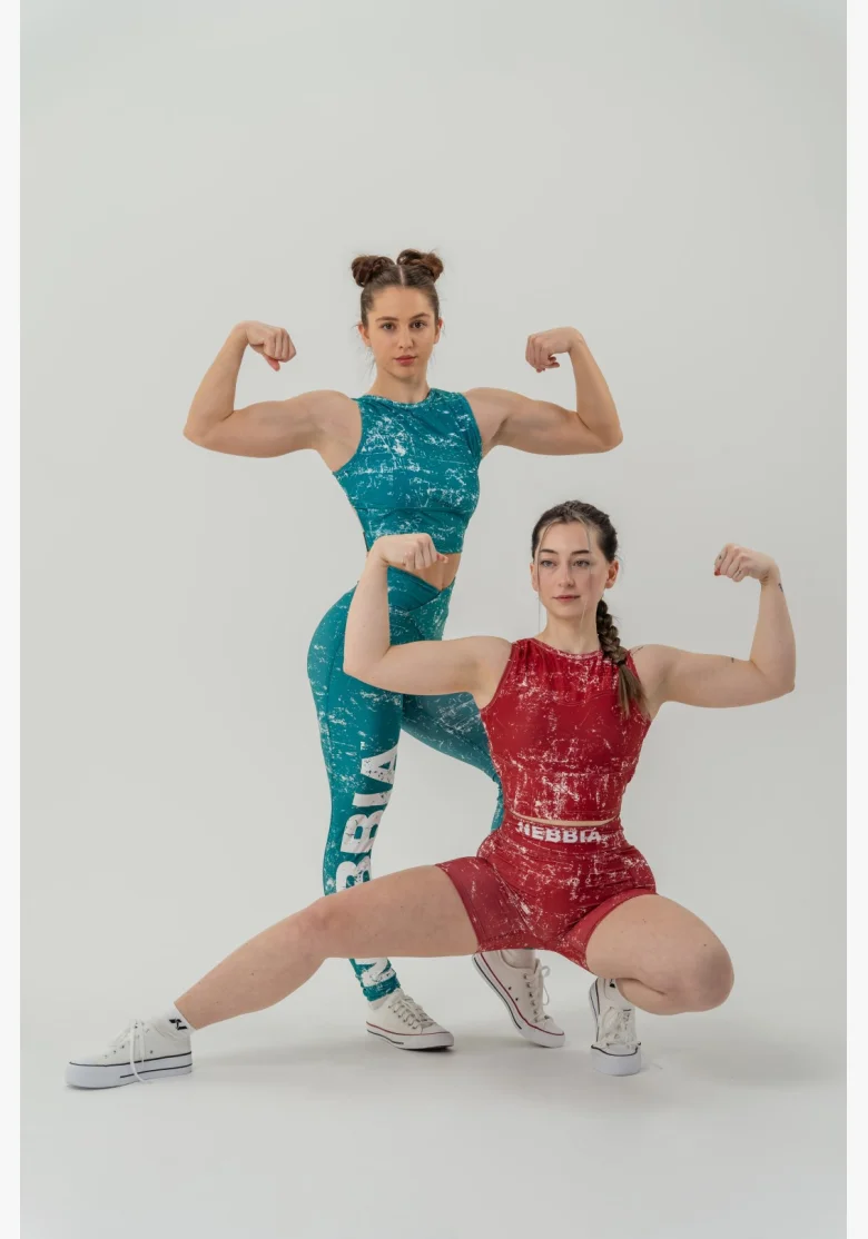 NEBBIA Crop top tielko ROUGH GIRL zelené