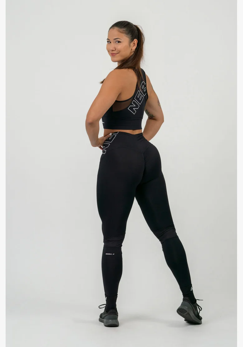 NEBBIA FIT Activewear legíny s vysokým pásom čierne