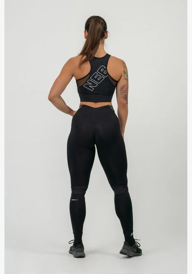 NEBBIA FIT Activewear legíny s vysokým pásom čierne