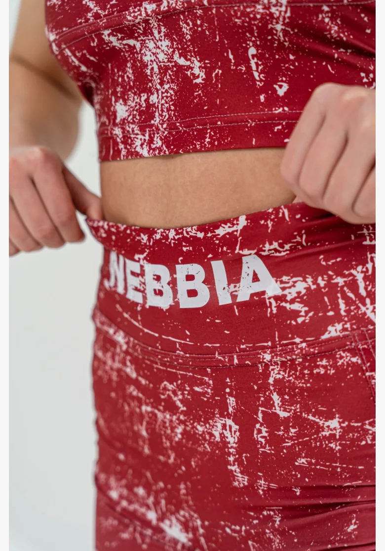 NEBBIA Legíny šortky s vysokým pásom 5″ HAMMIES červené
