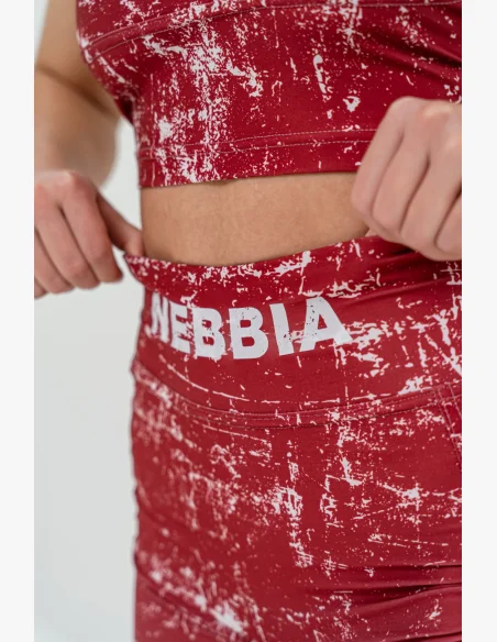 NEBBIA Legíny šortky s vysokým pásom 5″ HAMMIES červené