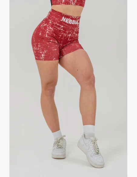 NEBBIA Legíny šortky s vysokým pásom 5″ HAMMIES červené