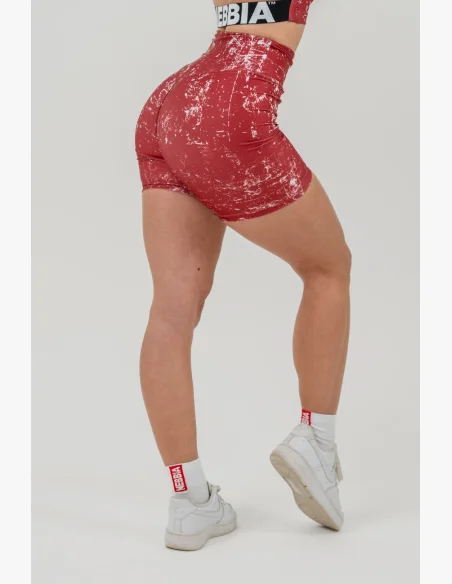 NEBBIA Legíny šortky s vysokým pásom 5″ HAMMIES červené