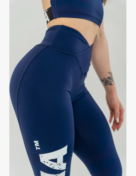 NEBBIA Fitness legíny s vysokým pásom GLUTE CHECK modré