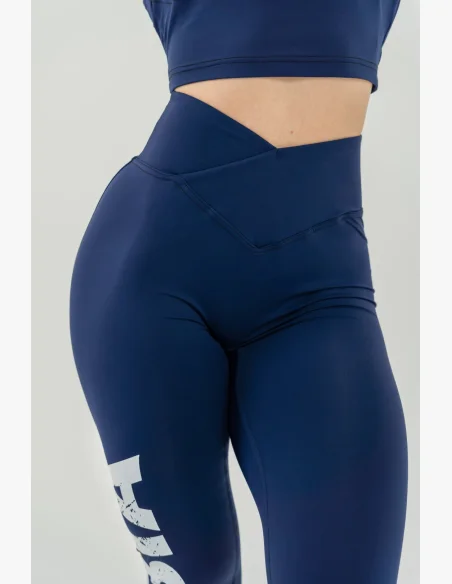 NEBBIA Fitness legíny s vysokým pásom GLUTE CHECK modré
