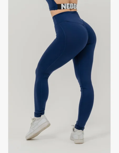 NEBBIA Fitness legíny s vysokým pásom GLUTE CHECK modré