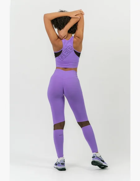 NEBBIA FIT Activewear legíny s vysokým pásom lila