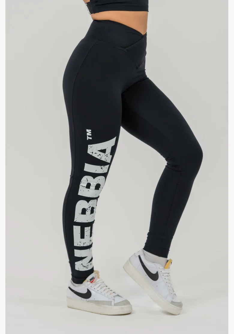 NEBBIA Fitness legíny s vysokým pásom GLUTE CHECK čierne