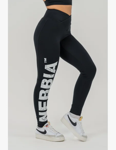 NEBBIA Fitness legíny s vysokým pásom GLUTE CHECK čierne