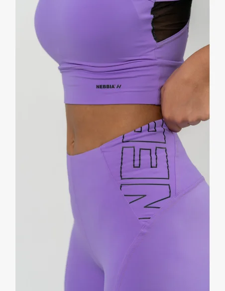 NEBBIA FIT Activewear legíny s vysokým pásom lila