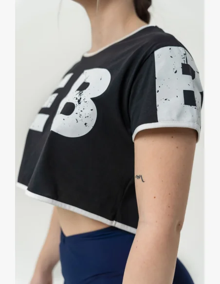 NEBBIA Crop top tričko GAME ON čierne