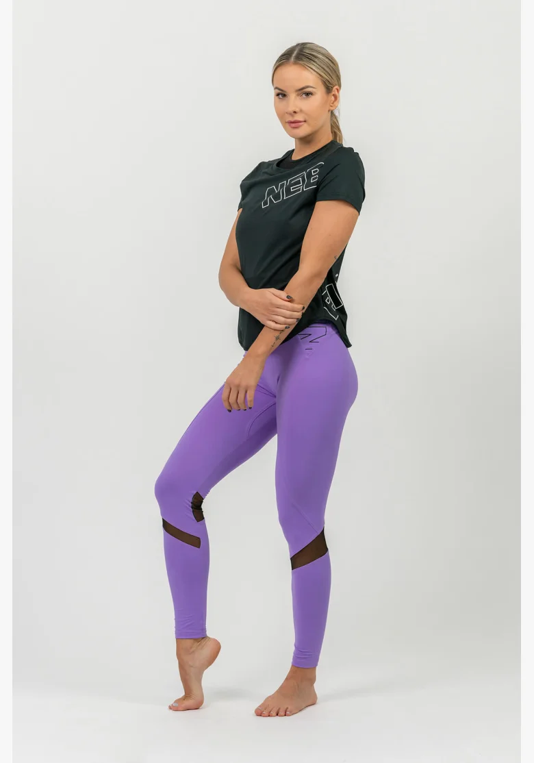 NEBBIA FIT Activewear legíny s vysokým pásom lila