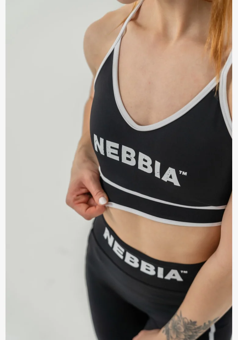 NEBBIA Športová podprsenka stredná podpora MY RULES čierna