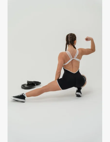 NEBBIA Fitness overal 5″ HAMMIES čierna