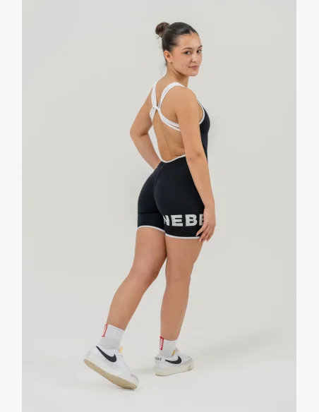 NEBBIA Fitness overal 5″ HAMMIES čierna