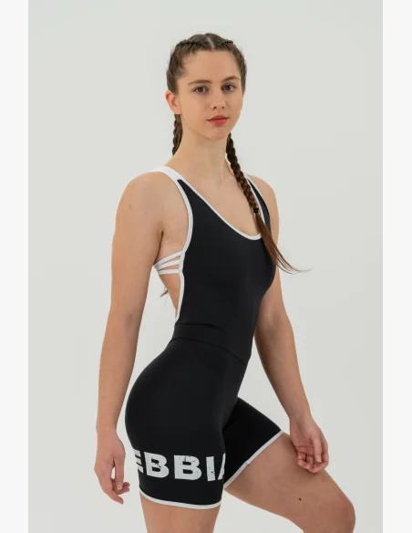 NEBBIA Fitness overal 5″ HAMMIES čierna