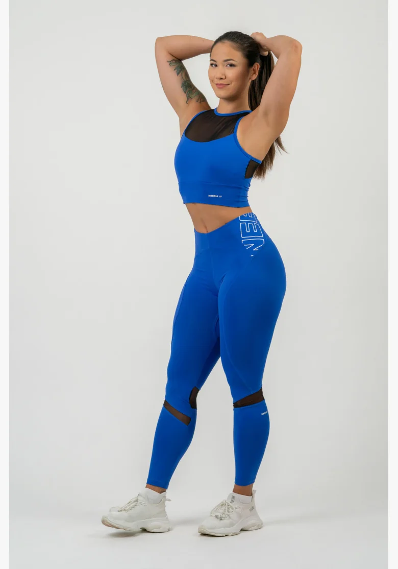 NEBBIA FIT Activewear legíny s vysokým pásom modré