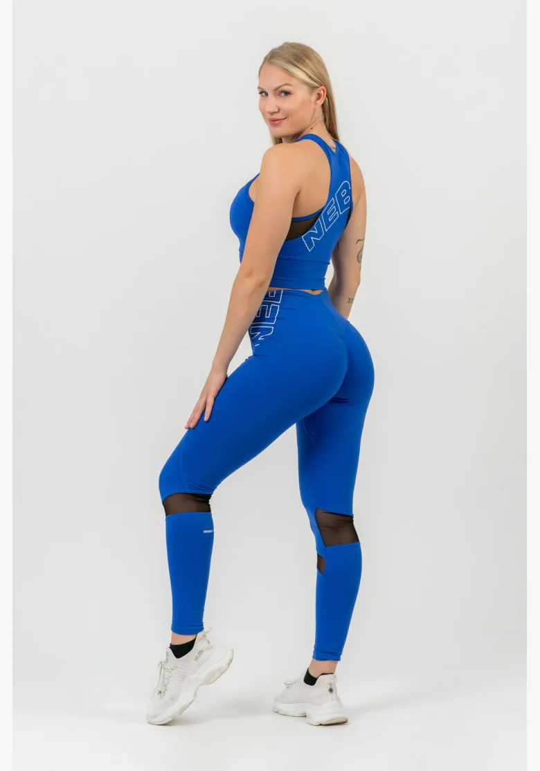NEBBIA FIT Activewear legíny s vysokým pásom modré
