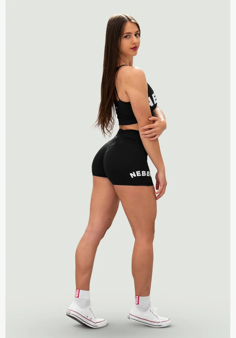 NEBBIA Šortky s vysokým pasem 5″ GYM HERO čierne
