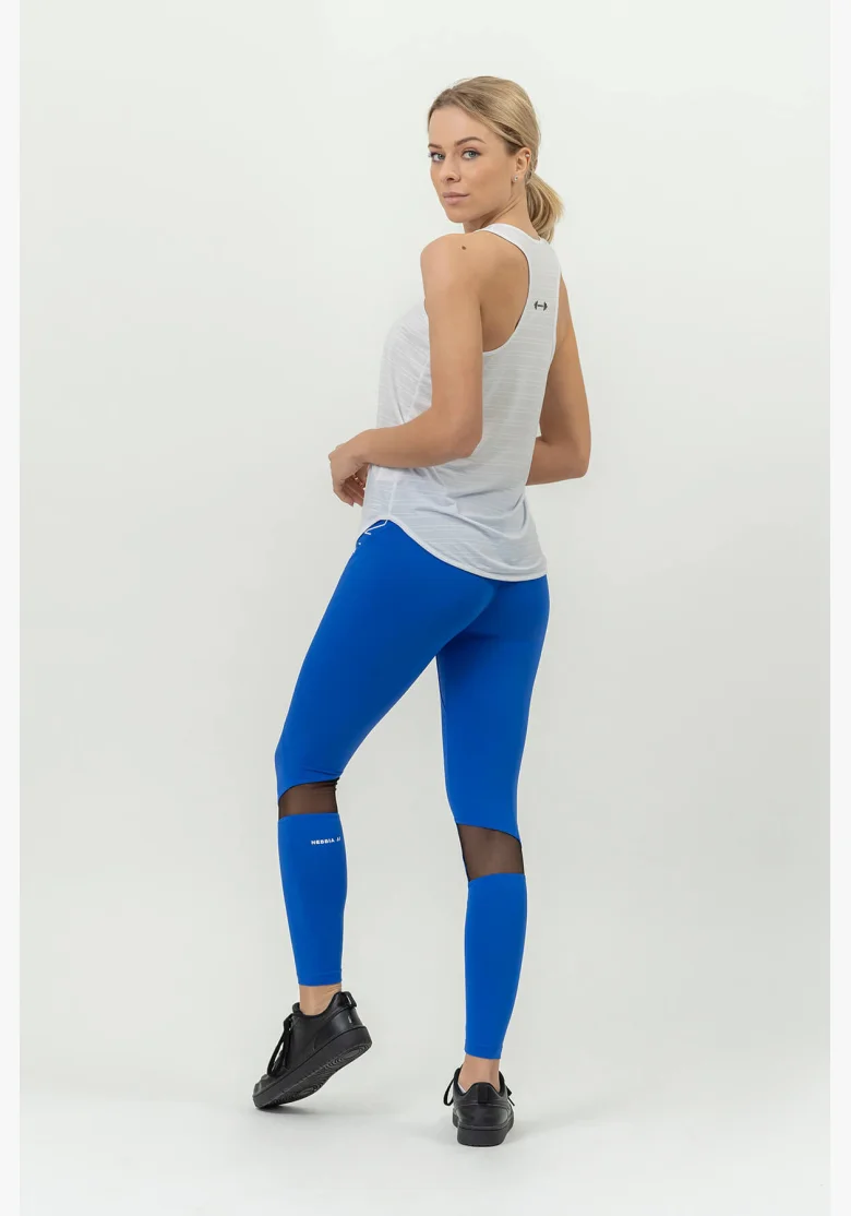 NEBBIA FIT Activewear legíny s vysokým pásom modré