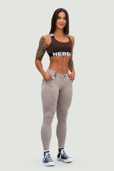 NEBBIA • NEBBIA Športová podprsenka so strednou oporou ICONIC hnedá • Nebshop.sk 2