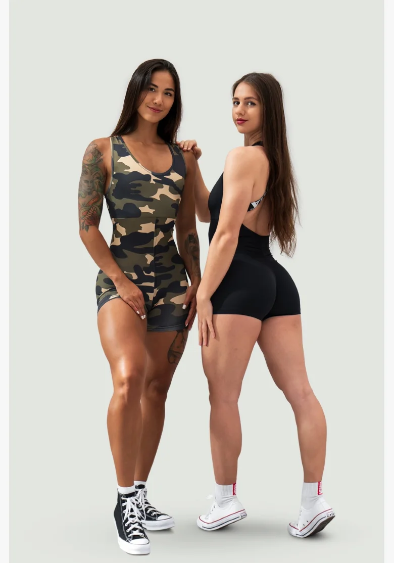 NEBBIA Športový overal krátky 5″ GYM RAT čierny